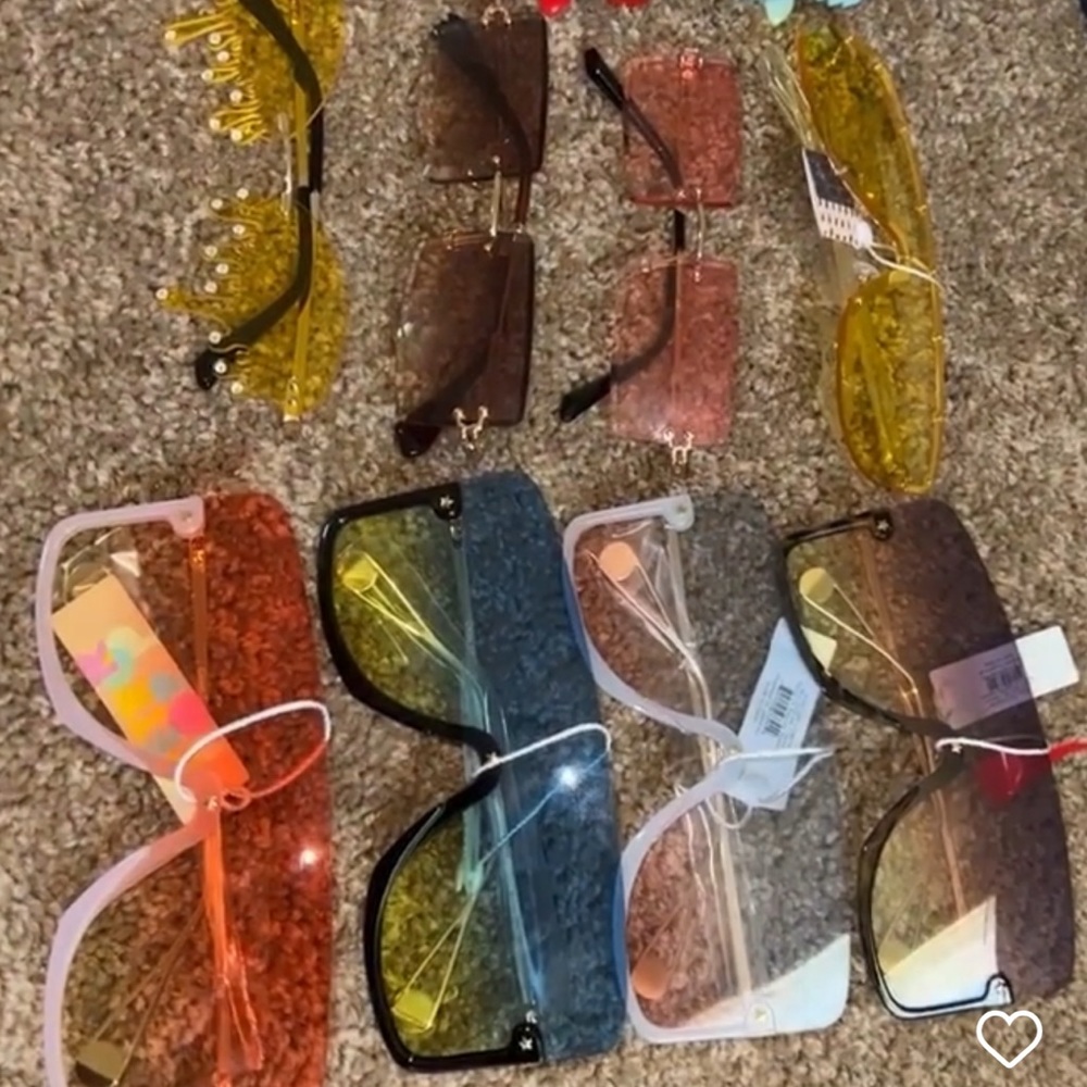 Different shapes sizes and color glasses